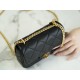 Chanel 22P Enamel Buckle Square Fatty Black Original Lambskin  