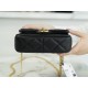 Chanel 22P Enamel Buckle Square Fatty Black Original Lambskin  