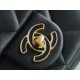 Chanel 22P Enamel Buckle Square Fatty Black Original Lambskin  