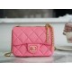 Chanel 22P Enamel Buckle Square Fatty Pink Lambskin  