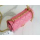 Chanel 22P Enamel Buckle Square Fatty Pink Lambskin  