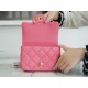 Chanel 22P Enamel Buckle Square Fatty Pink Lambskin  