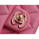 Chanel 22P Enamel Buckle Square Fatty Pink Lambskin  