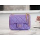 Chanel 22P Enamel Buckle Square Fatty Purple  