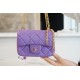 Chanel 22P Enamel Buckle Square Fatty Purple  