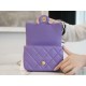 Chanel 22P Enamel Buckle Square Fatty Purple  