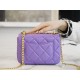 Chanel 22P Enamel Buckle Square Fatty Purple  