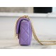 Chanel 22P Enamel Buckle Square Fatty Purple  