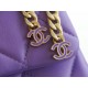 Chanel 22P Enamel Buckle Square Fatty Purple  