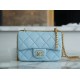 Chanel 22P Enamel Buckle Square Fatty Light Blue  