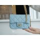 Chanel 22P Enamel Buckle Square Fatty Light Blue  