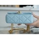 Chanel 22P Enamel Buckle Square Fatty Light Blue  