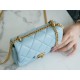 Chanel 22P Enamel Buckle Square Fatty Light Blue  