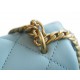 Chanel 22P Enamel Buckle Square Fatty Light Blue  