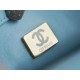 Chanel 22P Enamel Buckle Square Fatty Light Blue  