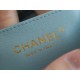 Chanel 22P Enamel Buckle Square Fatty Light Blue  