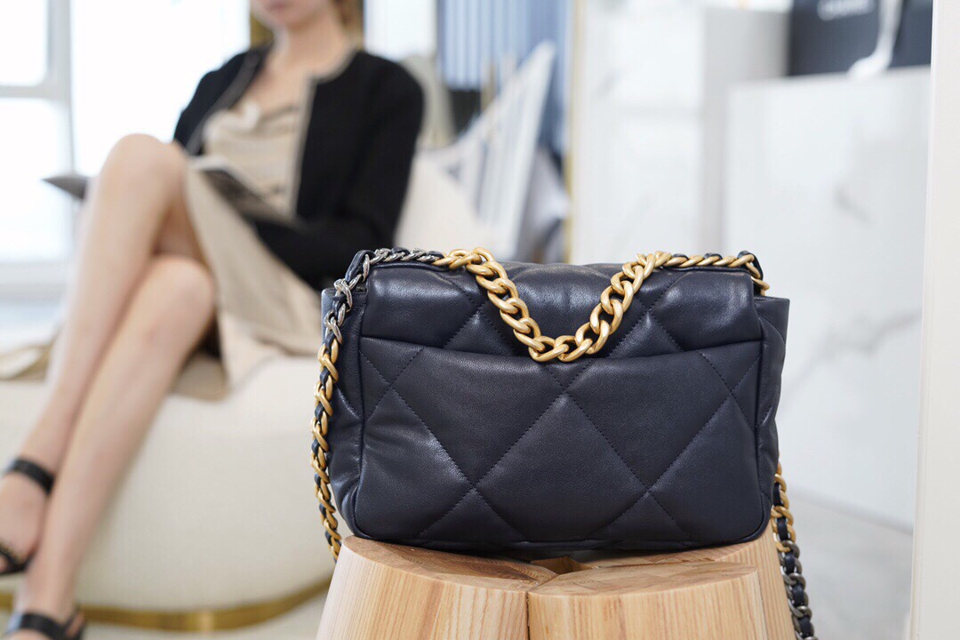 CHANEL 19 Bag Deep Blue Small  