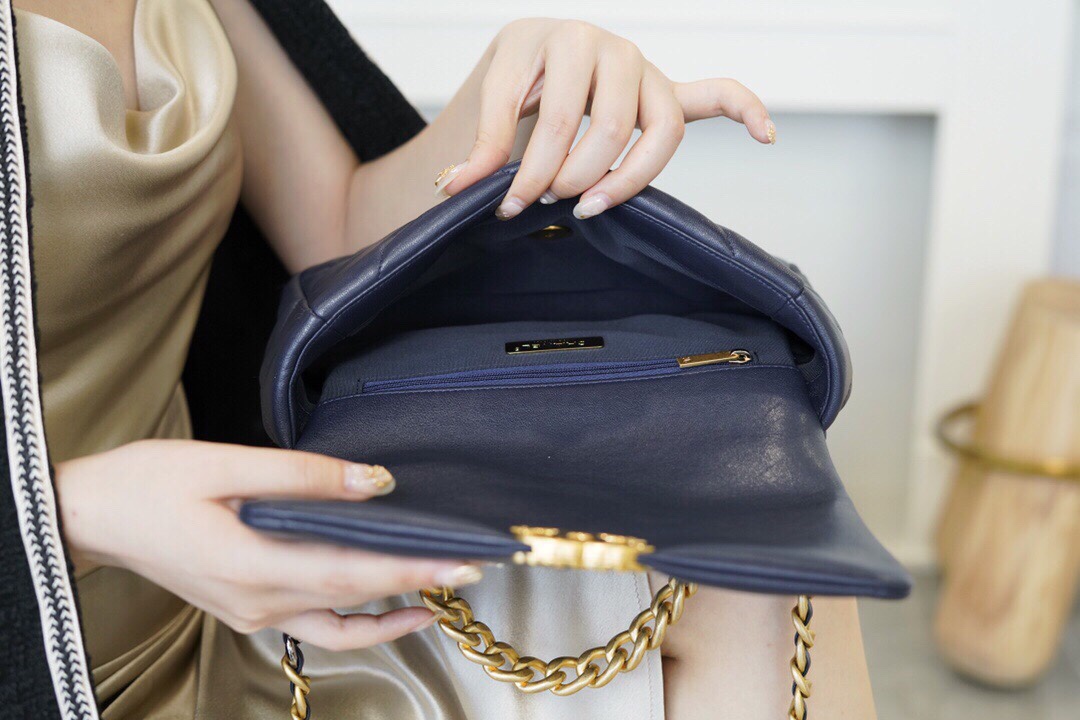 CHANEL 19 Bag Deep Blue Small  