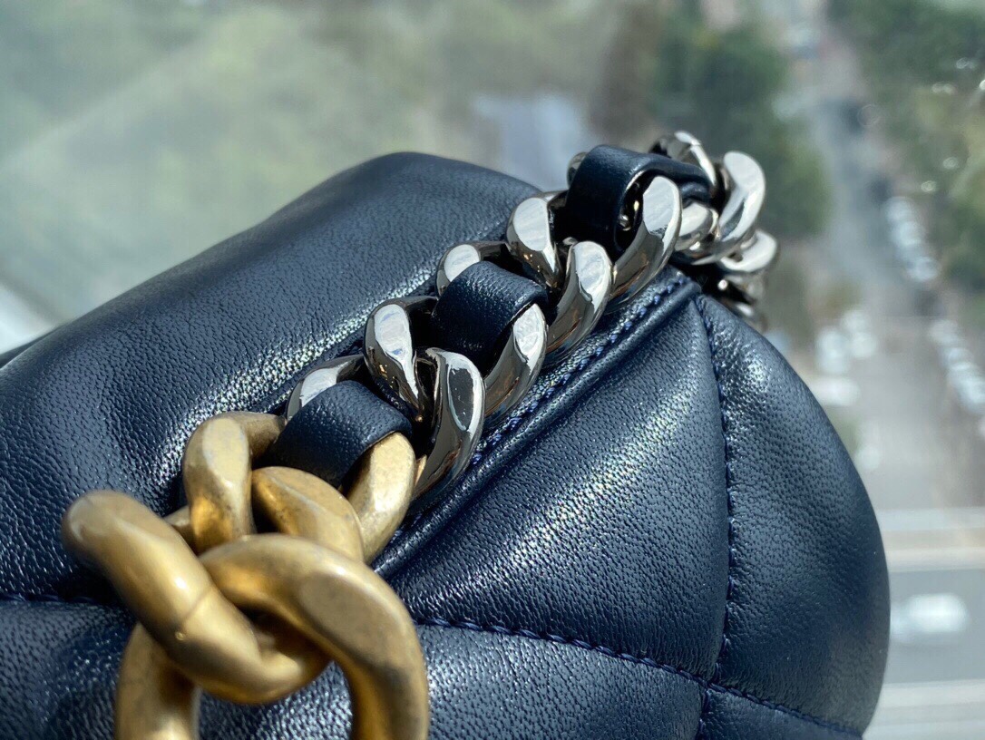 CHANEL 19 Bag Deep Blue Small  