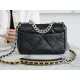 19 BAG 22C New Edition Black Silver Lambskin Series  