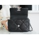 19 BAG 22C New Edition Black Silver Lambskin Series  