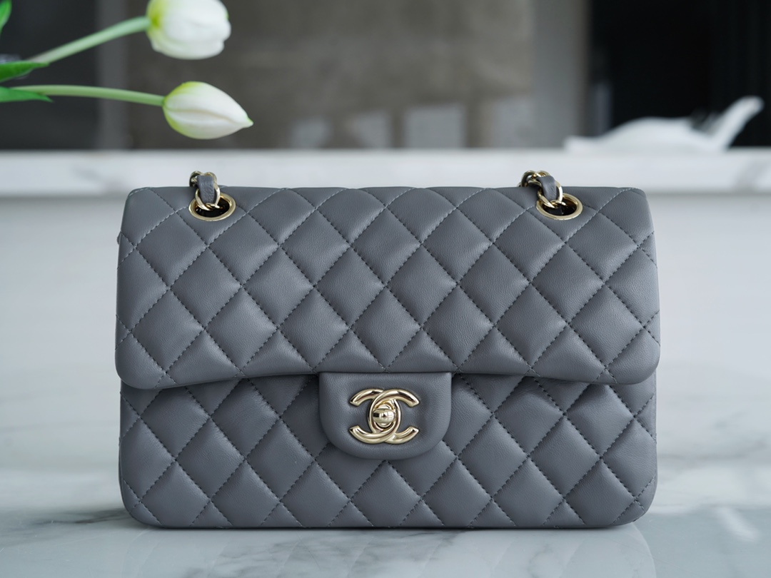 Classic Flap Bag Small Deep Grey  