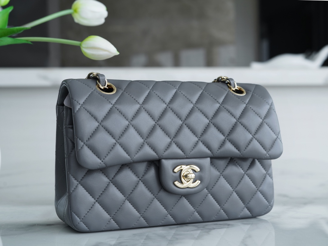 Classic Flap Bag Small Deep Grey  