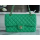 Classic Flap Bag Washed Calfskin Medium Green  