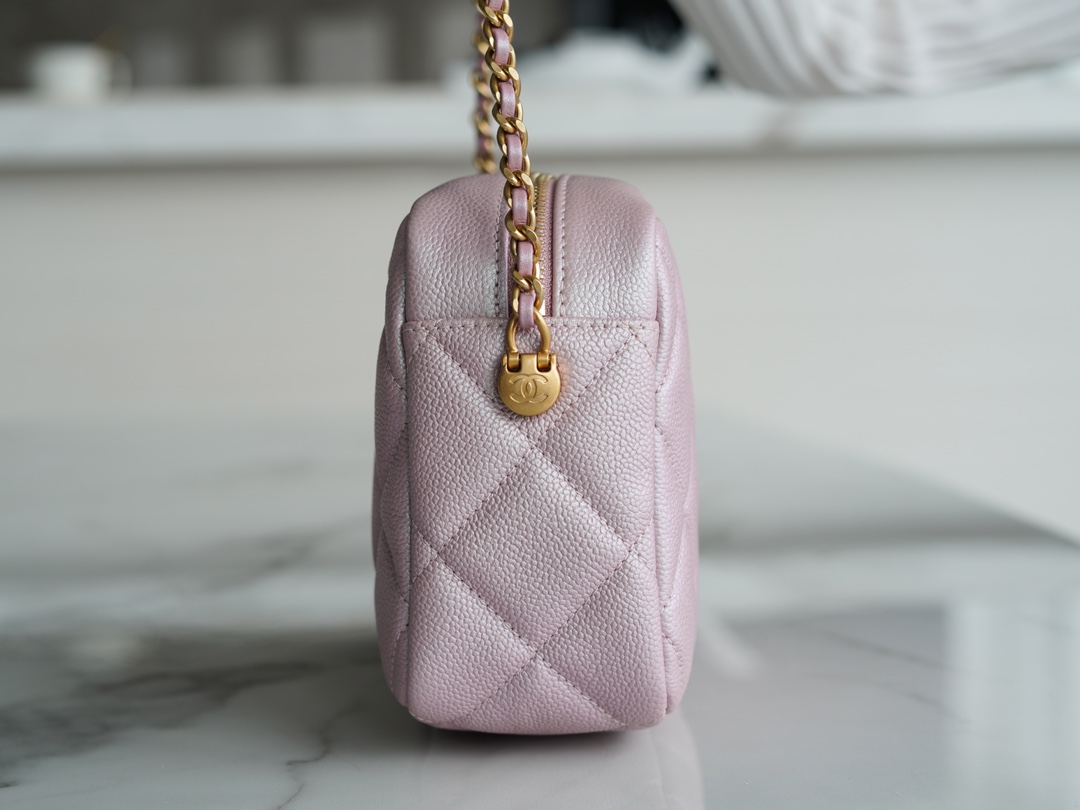 Chanel 21/22 Bullet Shell Horizontal Camera Bag Pearl Pink  