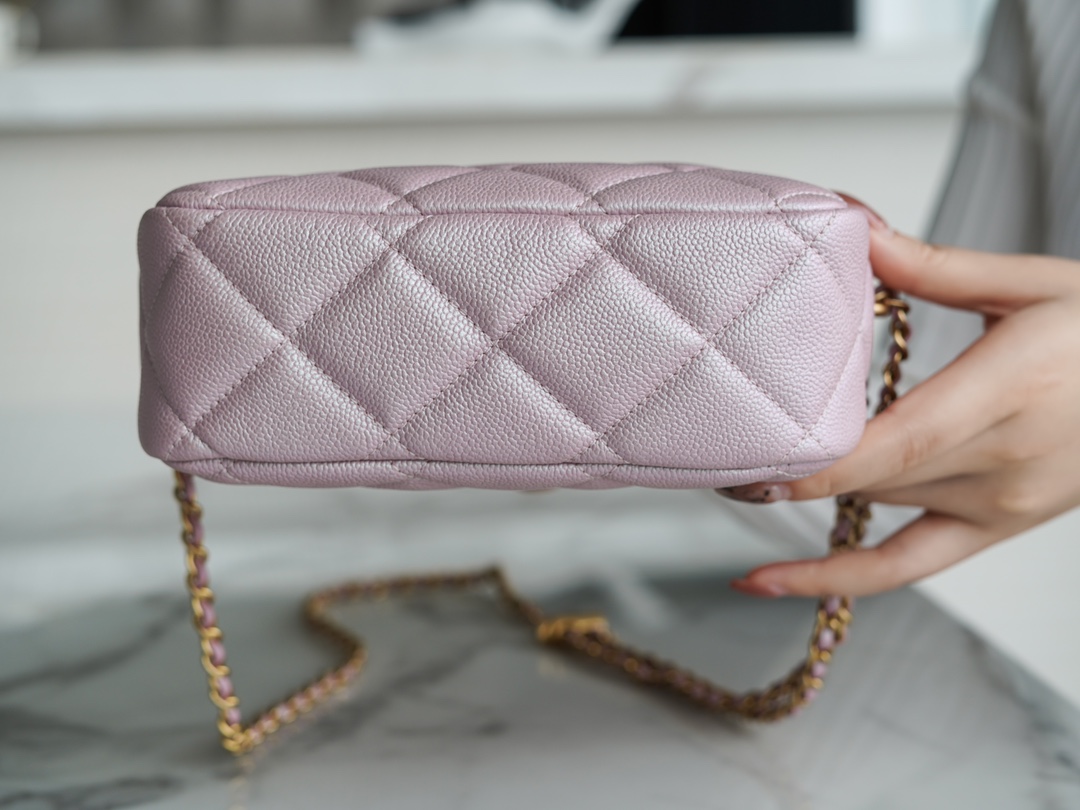 Chanel 21/22 Bullet Shell Horizontal Camera Bag Pearl Pink  