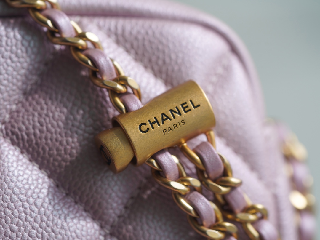 Chanel 21/22 Bullet Shell Horizontal Camera Bag Pearl Pink  