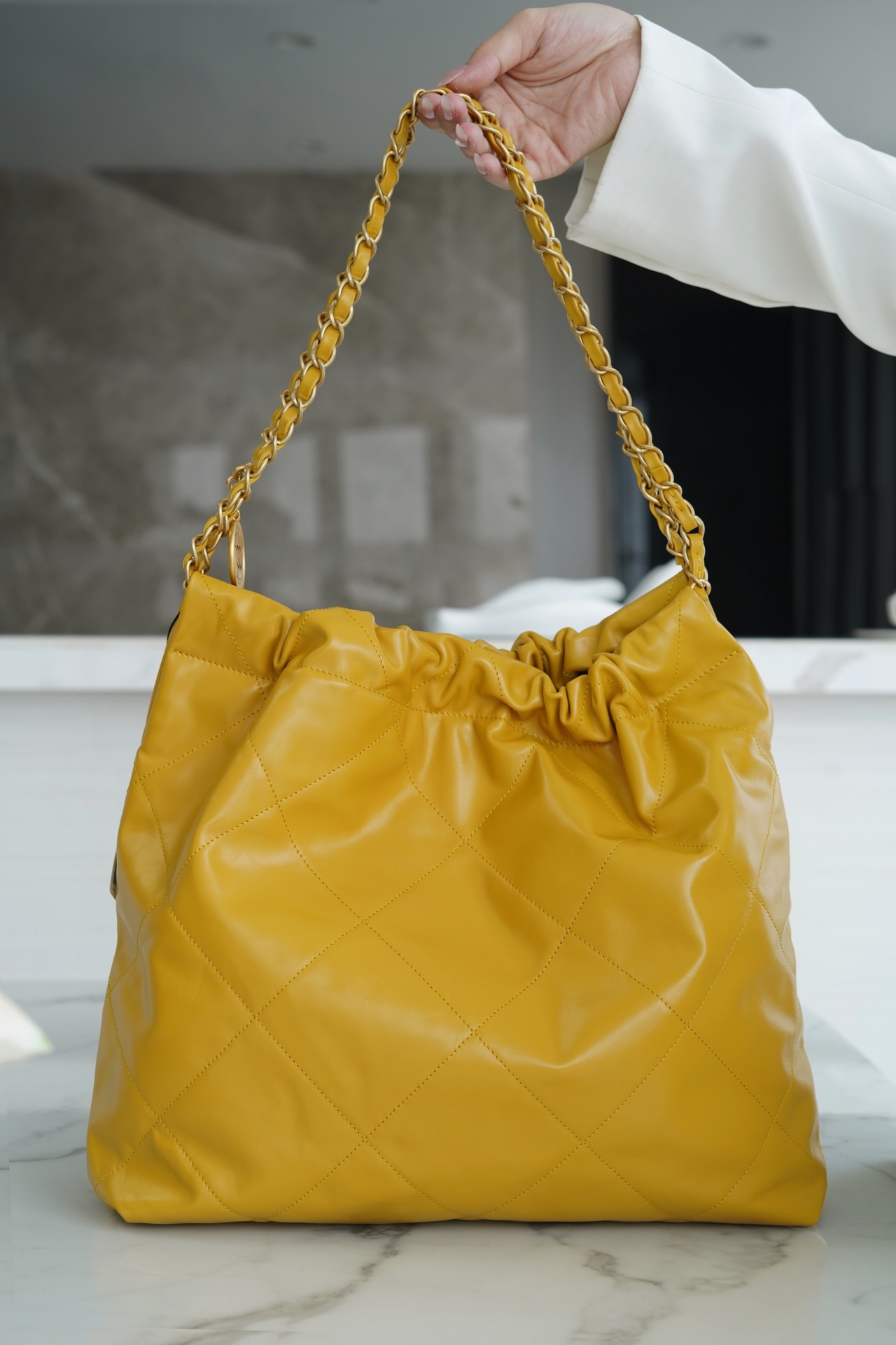 Chanel 22P Handbag Medium Mango Yellow  