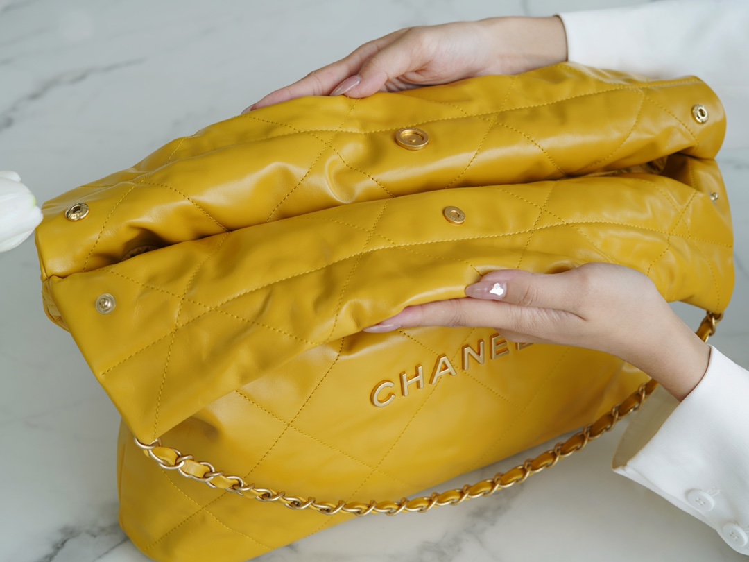 Chanel 22P Handbag Medium Mango Yellow  