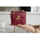 Double Gold Ball Mini Box Bag Burgundy Calfskin  