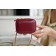 Double Gold Ball Mini Box Bag Burgundy Calfskin  