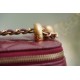 Double Gold Ball Mini Box Bag Burgundy Calfskin  