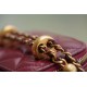 Double Gold Ball Mini Box Bag Burgundy Calfskin  