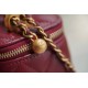 Double Gold Ball Mini Box Bag Burgundy Calfskin  