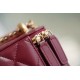 Double Gold Ball Mini Box Bag Burgundy Calfskin  