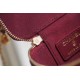 Double Gold Ball Mini Box Bag Burgundy Calfskin  