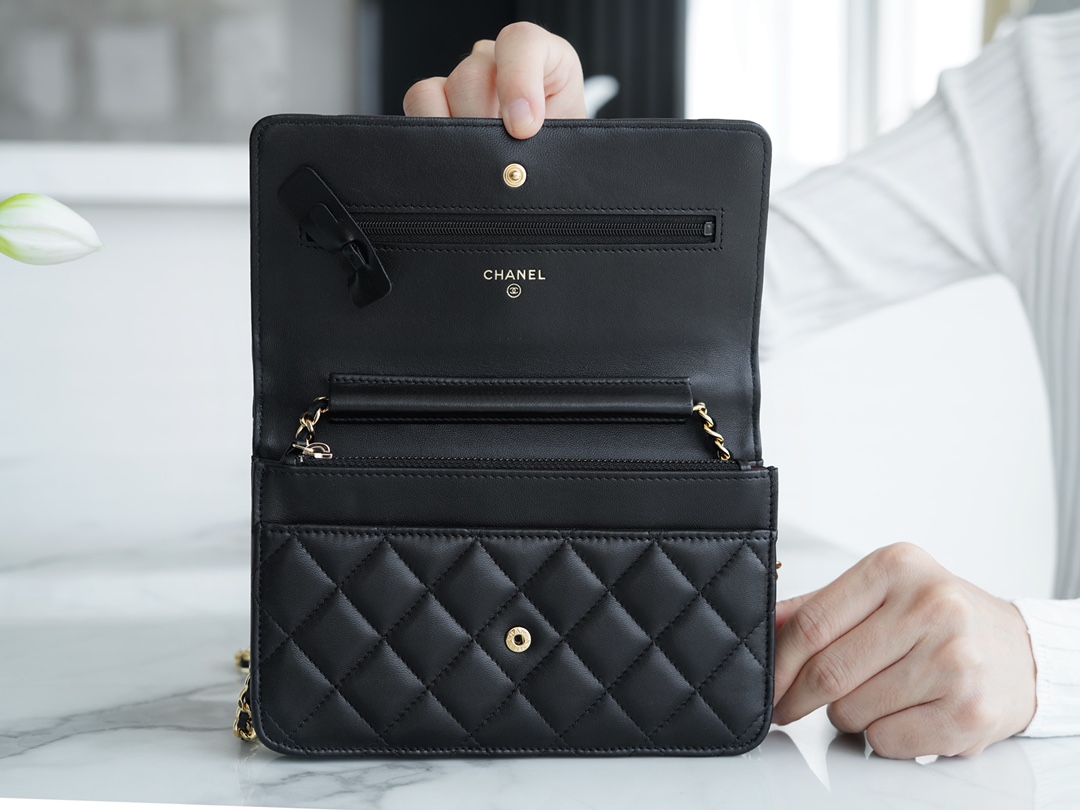 Chanel WOC Fortune Bag Black Gold Lambskin  