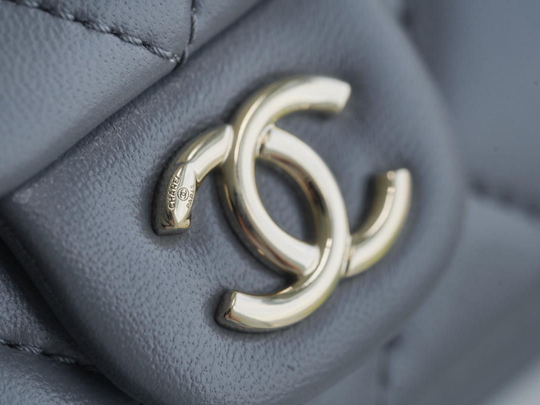 Chanel 22A Duma Backpack Lambskin Elephant Grey  