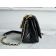 Chanel 22A Chunky Chain Flap Bag Black Lambskin  