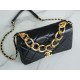 Chanel 22A Chunky Chain Flap Bag Black Lambskin  