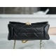 Chanel 22A Chunky Chain Flap Bag Black Lambskin  