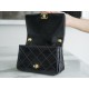 Chanel 22A Chunky Chain Flap Bag Black Lambskin  