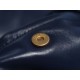 Chanel 22P Handbag Deep Blue Gold Medium Glossy Calfskin  