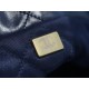 Chanel 22P Handbag Deep Blue Gold Medium Glossy Calfskin  