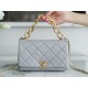 Chanel 22A Chunky Chain Flap Bag Grey Lambskin  