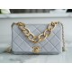 Chanel 22A Chunky Chain Flap Bag Grey Lambskin  